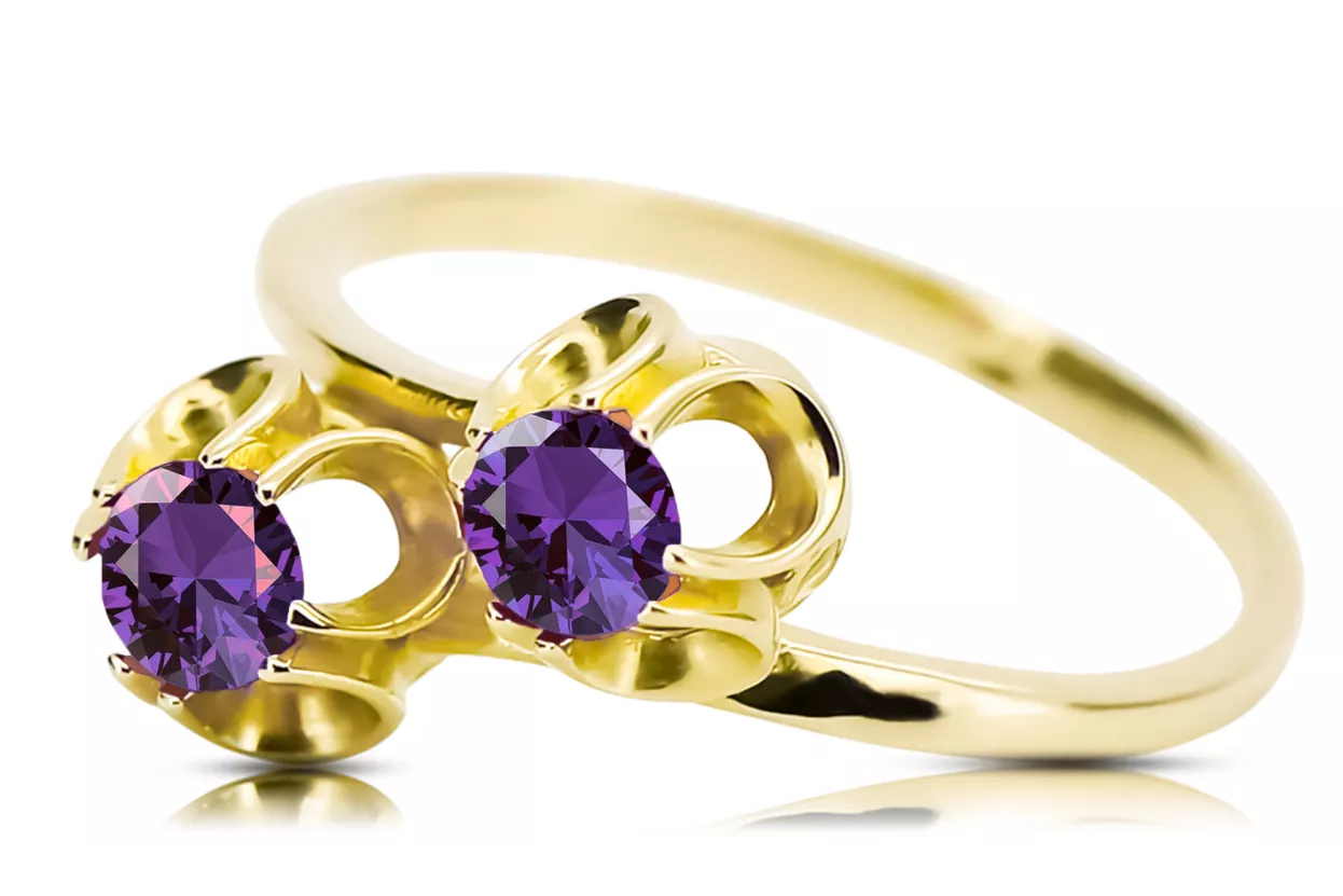 Alexandrite 14K Yellow gold Ring Vintage Jewlery vrc266y